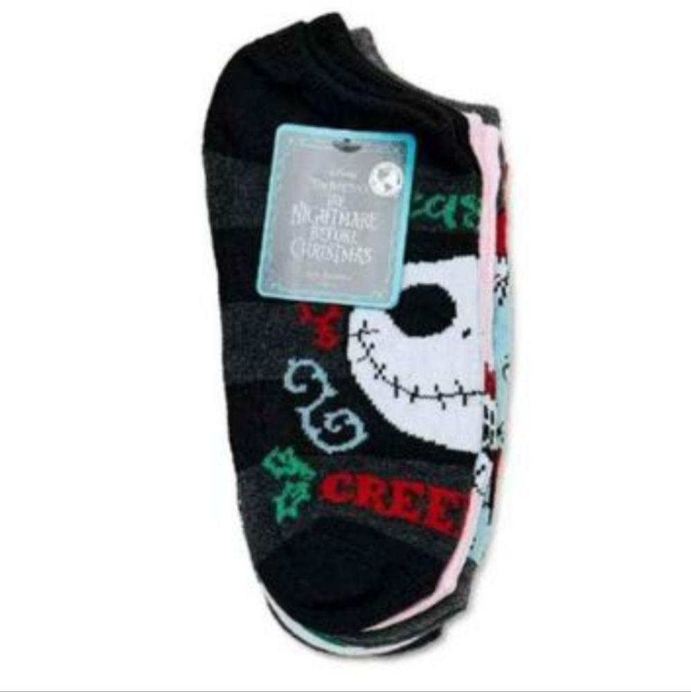 Womens Nightmare Before Christmas 6 pack set no show socks ankle nwt jack